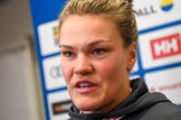 Anna Swenn-Larsson på måndagens presskonferens.