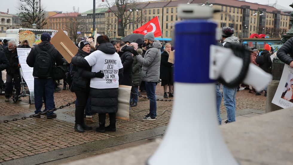Demonstration mot socialtjänsten i Göteborg i februari i år. Arkivbild.