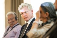 FN:s särskilda sändebud för Jemen, svensken Hans Grundberg, vid mötet om fredsarbetet i Jemen.