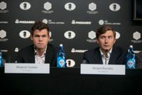 Magnus Carlsen och Sergej Karjakin.
