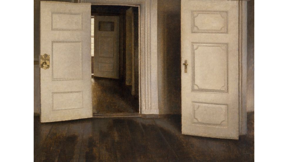 ”Öppna dörrar” av Vilhelm Hammershøi (1905).
