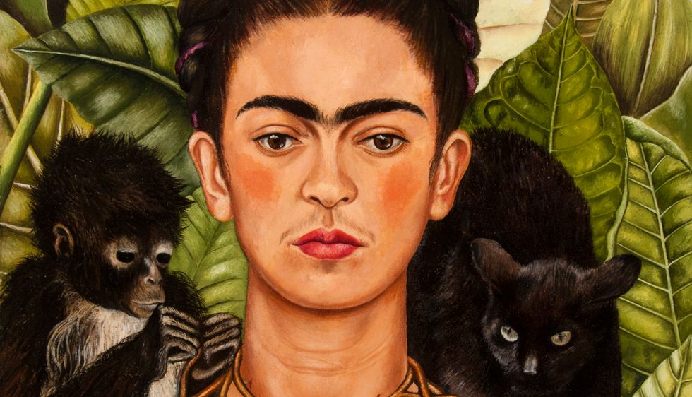 Frida Kahlo, ”Självporträtt med törnehalsband och kolibri”, 1940.