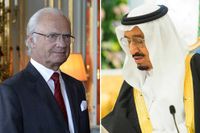 Kung Carl XVI Gustaf och hans saudiske kollega Salman bin Abdul Aziz.