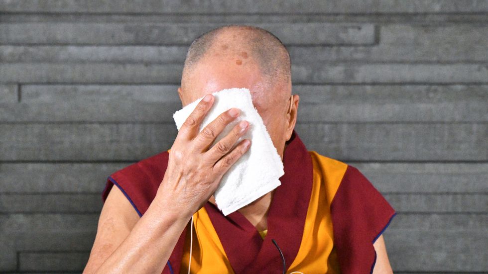 Dalai lama under besöket i Malmö 2018.