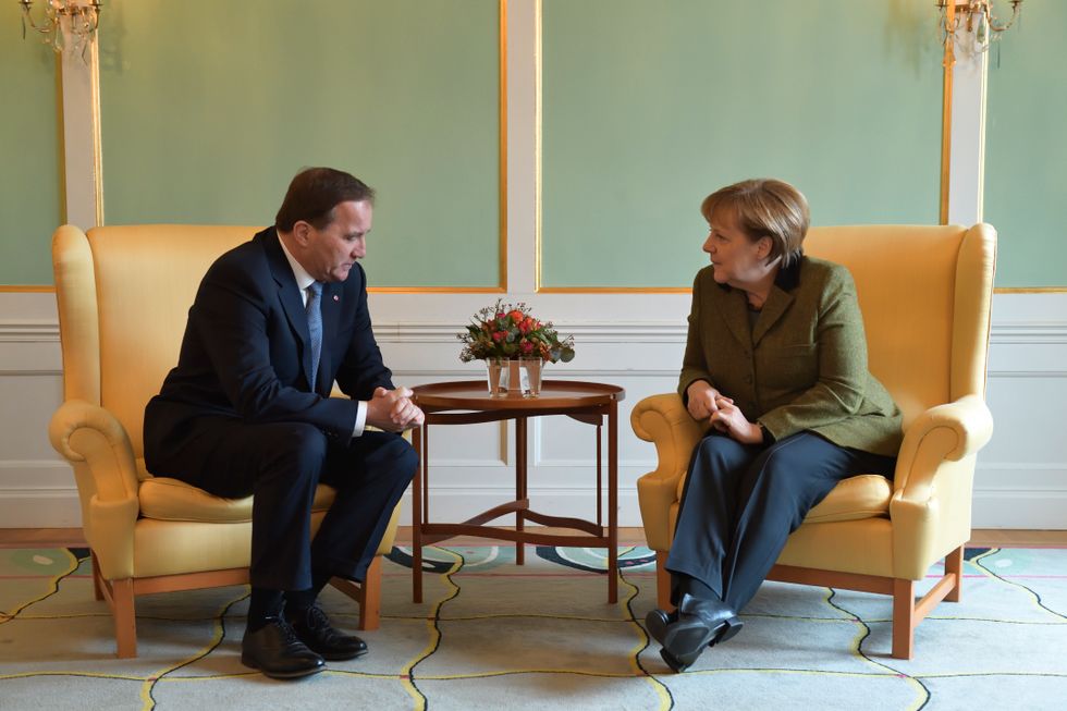 Statsminister Stefan Löfven och Tysklands förbundskansler Angela Merkel. Arkivbild.
