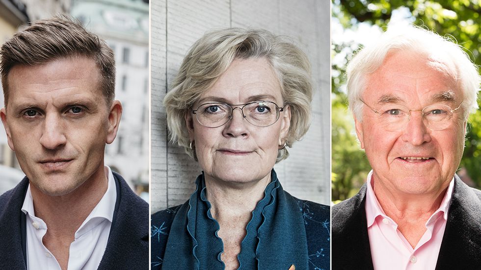 Johan Andersson, vd för Mellby gård, Carola Lemne, tidigare vd för Svenskt Näringsliv och Sven Hagströmer, ordförande för nätbanken Avanza.