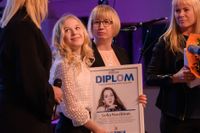 Sofia Norblom fick mottaga diplom vid prisutdelning under söndagkväll.