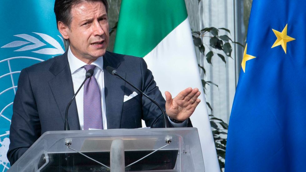 Italien, med premiärminister Giuseppe Conte, har gått in i recession. Arkivbild