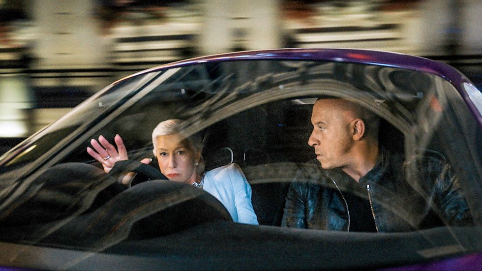 Vin Diesel och Helen Mirren i ”Fast and furious 9”.