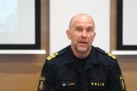 Stefan Hector, nationell kommenderingschef för Operation rimfrost, under en presskonferens i Malmö.