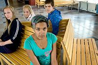 Skolor i Strängnäs slås ihop och lärare avskedas. Frida Jansson, Emma Newton Karlsson, Lilly Tembe och Daniel Scharff på Karinslundsskolan.