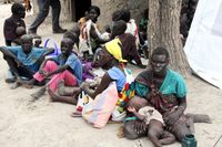 Flyktingar i Kuernyang Payam, Sydsudan.