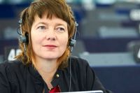 Vänsterpartiets Malin Björk i EU-parlamentet. Arkivbild.