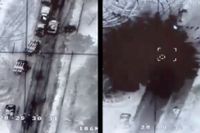 Bilder sprids som sägs visa hur ryska rörliga luftvärnssystem slås ut av Ukrainas turkiska drönare.