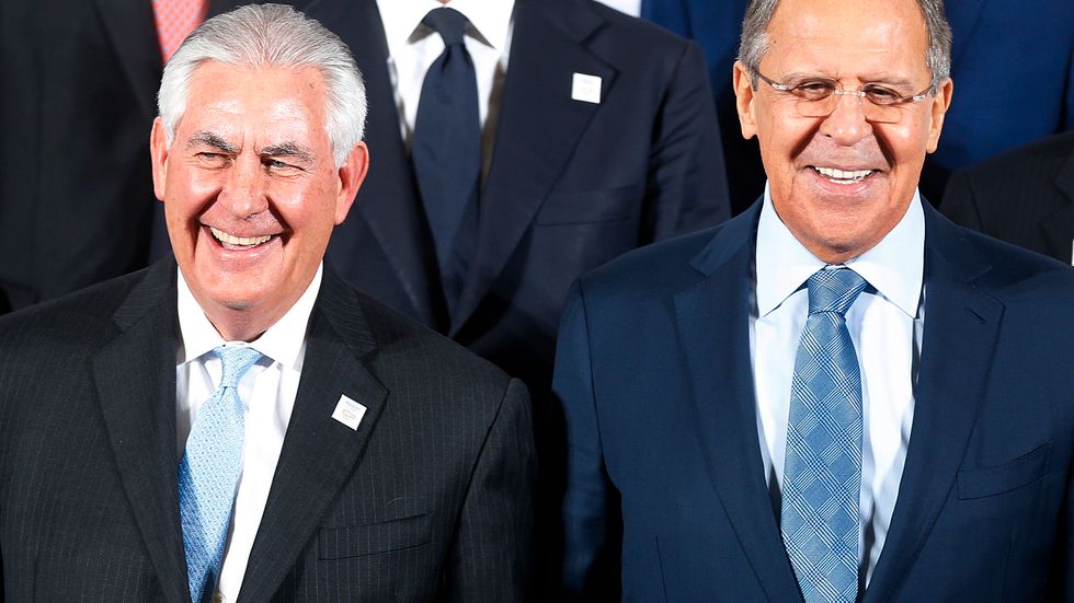 Rysslands utrikesminister Sergej Lavrov (till höger) och hans amerikanske kollega Rex Tillerson under G20-mötet i februari. I nästa vecka möts de i Moskva.
