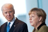 Joe Biden och Tysklands förbundskansler Angela Merkel.