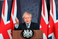 En nöjd Boris Johnson höll presskonferens i London på julafton efter att Storbritannien träffat en handelsöverenskommelse med EU.