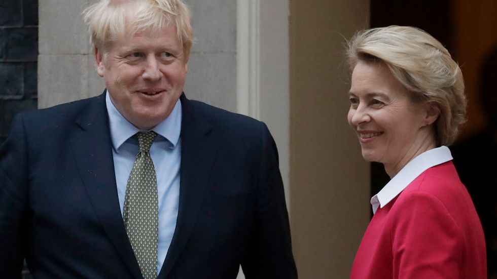 Den brittiske premiärministern Boris Johnson och EU-kommissionens ordförande Ursula von der Leyen. Arkivbild