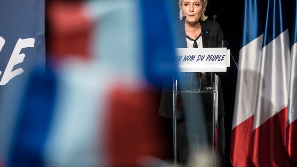 Marine Le Pen är en av favoriterna inför Frankrikes presidentval. Arkivbild.