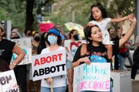 Demonstration mot abortlagen i Texas. Arkivbild.