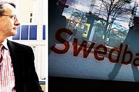 Anders Sundström, vd för Folksam, och ett fönster på ett av Swedbanks kontor.