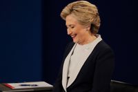Hillary Clinton pekas ut som vinnare av debatten.