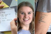 Listor har varit avgörande för Majken Solvin och Helene Billgren, som har en inköpslista tatuerad på armen.
