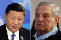 Kinas president Xi Jinping och mångmiljardären George Soros som går till frontalattack mot Kina.