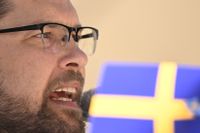 Sverigedemokraternas partiledare Jimmie Åkesson talar under Almedalsveckan 