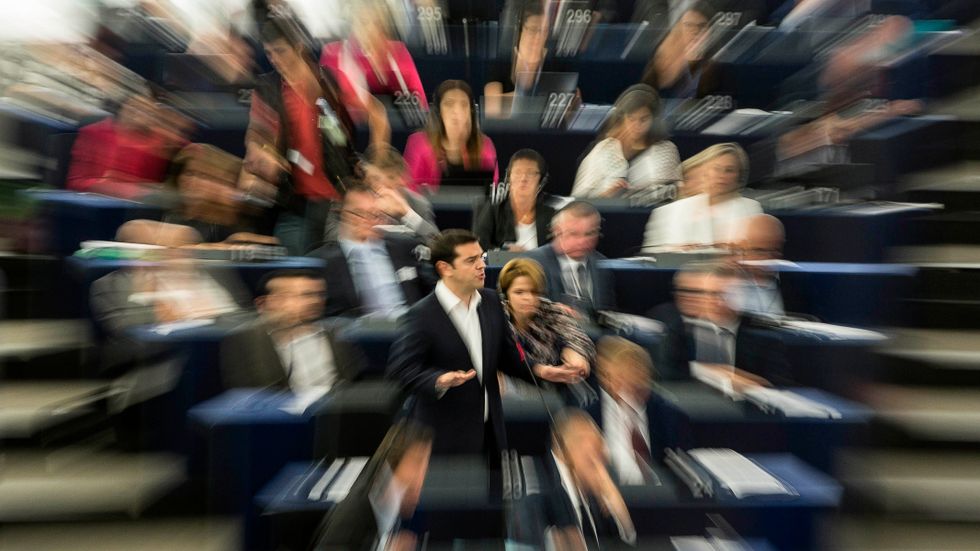 Alexis Tsipras i EU-parlamentet.