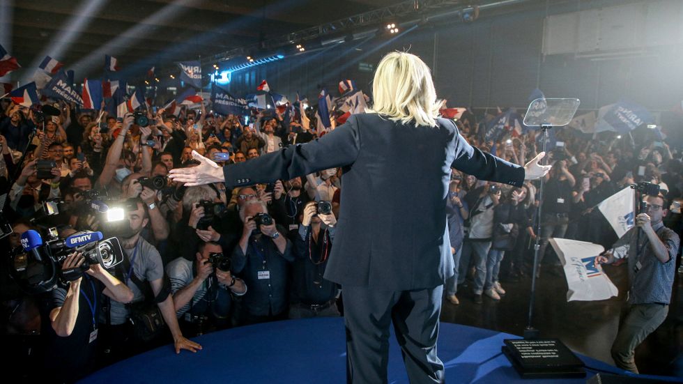 Marine Le Pen under valkampanjen, den 21 april.