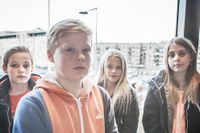 Noel, Basse, Freja och Julia från klass 5 i Årstadalsskolan.