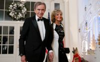 Bernard Arnault tillsammans med sin fru  Helene Mercier-Arnault på middag i Vita huset. 