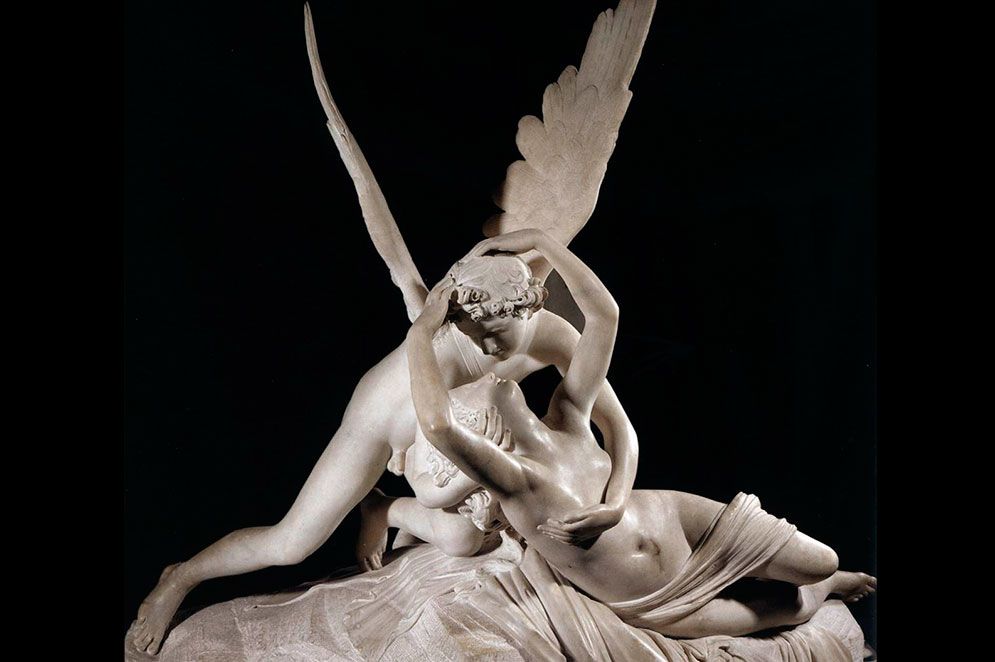 Amor och Psyche, marmorstaty av Antonio Canova, 1786-93.