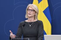 Finansminister Elisabeth Svantesson (M) presenterar en plan för utbyggnad av ny kärnkraft till 2045.