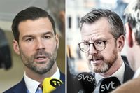  M:s rättspolitiske talesperson Johan Forssell och inrikesminister Mikael Damberg. 