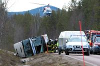 Tre personer dog i en allvarlig bussolycka på E45 mellan Sveg och Fågelsjö i Härjedalen den 2 april. Arkivbild.