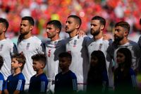 Iran sjöng med i nationalsången. Bild från Irans match mot Wales.