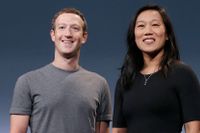 Mark Zuckerberg med sin fru Priscilla Chan.