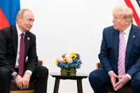 Donald Trump och Vladimir Putin i ett samtal 2019.