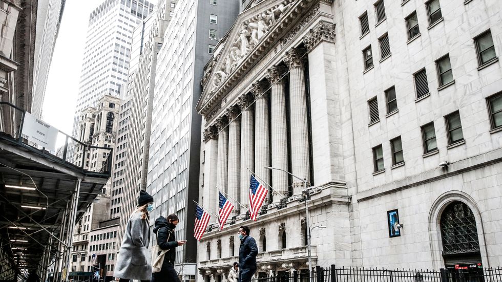 New York-börsen på Wall Street.
