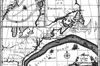 Ett av Benjamin Franklins sjökort över Golfströmmen.