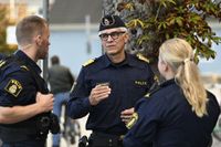 Rikspolischef Anders Thornberg intervjuas i samband med en pressträff i Lund på tisdagen.