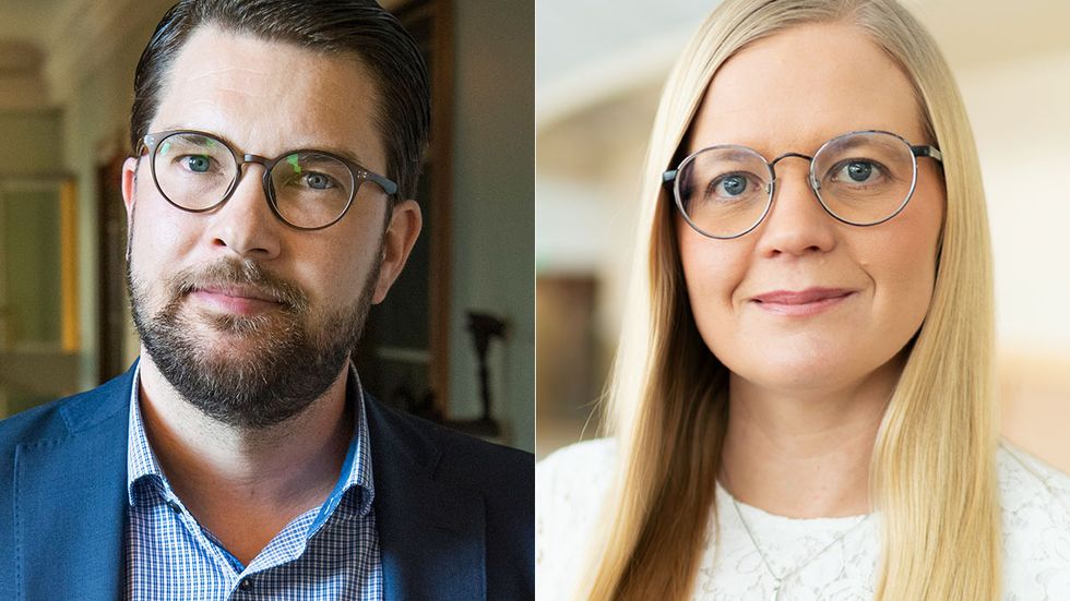 Jimmie Åkesson och Julia Kronlid, SD.