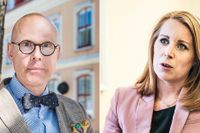 Jonas Hinnfors och Annie Lööf (C).