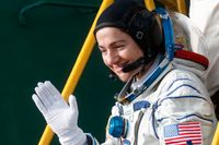Jessica Meir. Bilden är tagen i samband med att hon skickades upp till rymdstationen ISS i september i fjol.