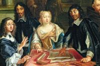 Rene Descartes och drottning Kristina,  detalj ur målning av Pierre-Louis Dumesnil, dy.