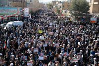 En regimtrogen demonstration i onsdags i staden Qom i södra Iran.