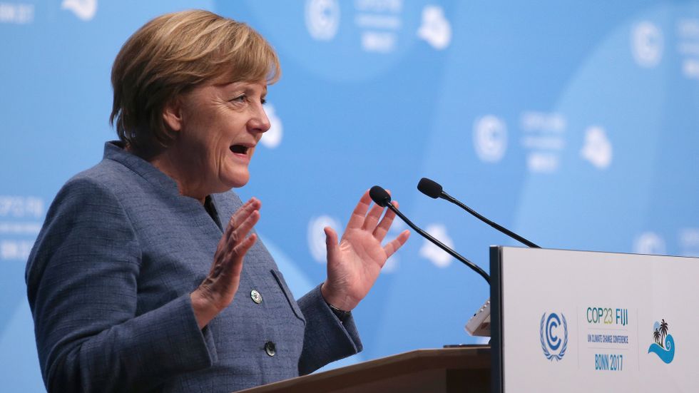 Tysklands förbundskansler Angela Merkel vid klimatmötet i Bonn.