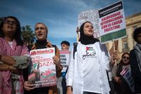 Studenter i spanska Malaga demonstrerar till stöd för Gaza.